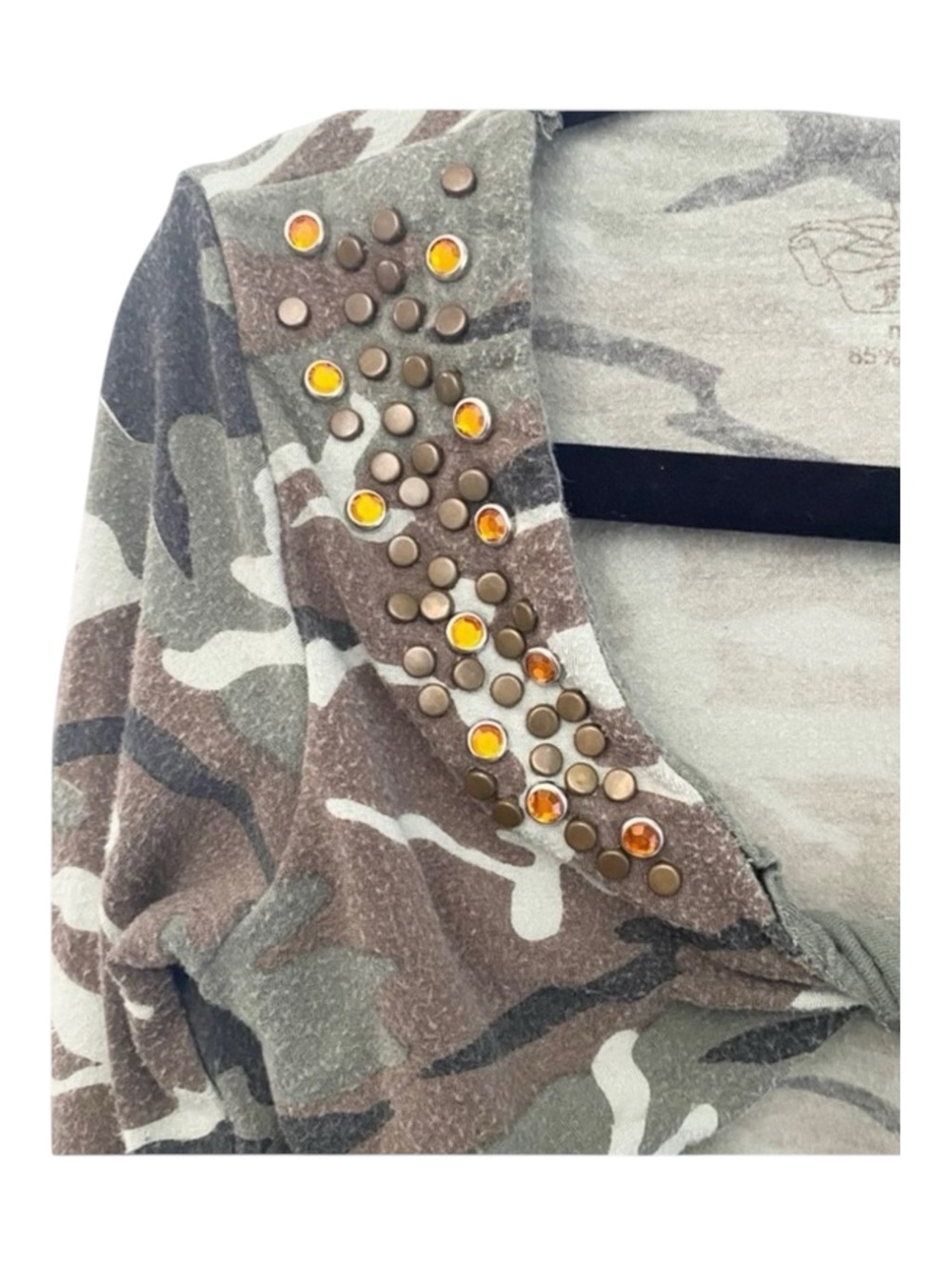 Flowers by Zoe ꕥ Camo Print Crystal Shrug Jacket Top ꕥ Army Green Camo ꕥ 5 5T - Picture 7 of 16